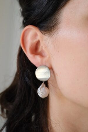 Raw pearl earrings